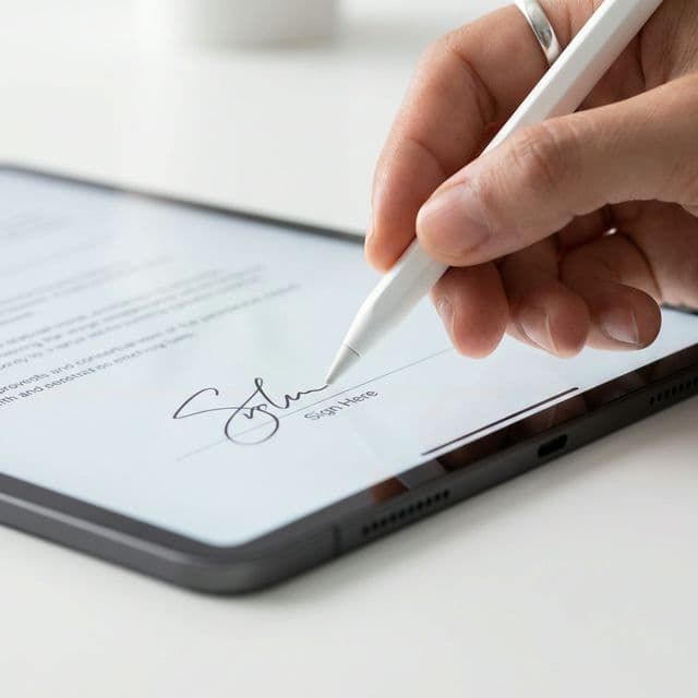 Signing document with Apple Pencil