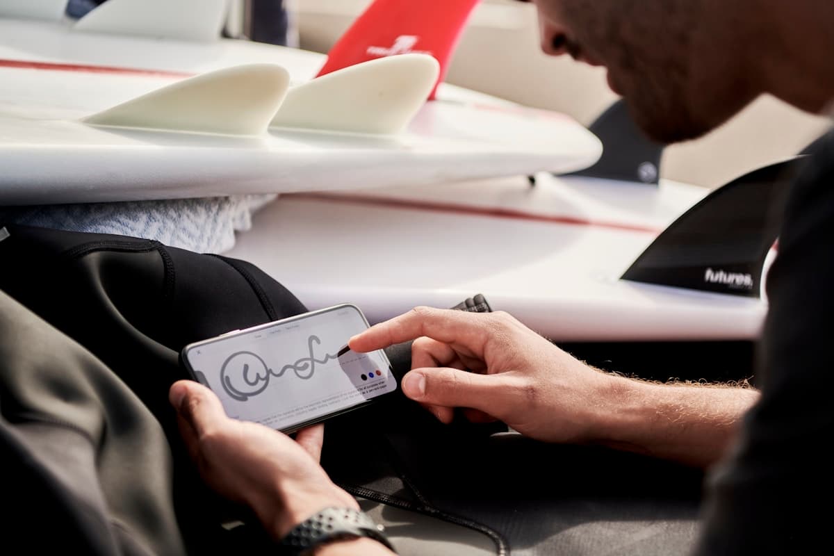 Close up real signature on a physical contract